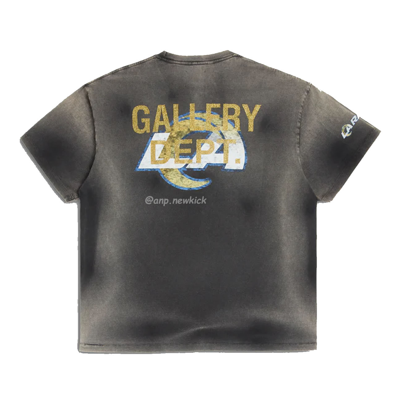 Gallery Dept X La Rams Tee Co Branded Letter Sun Faded Black Brown (2) - newkick.vip